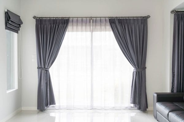 a room with window-covering