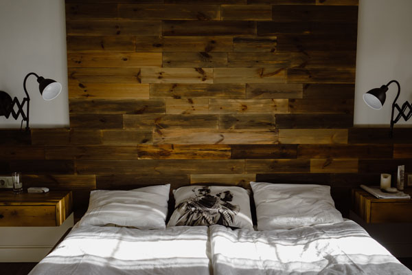 wooden decoration on the wall