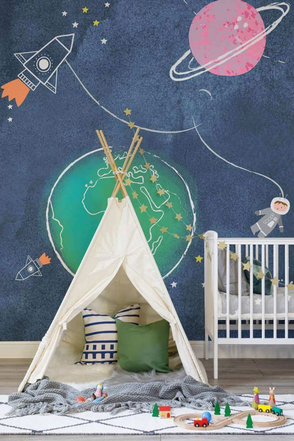 Baby-bedroom-wallpaper-and-tent