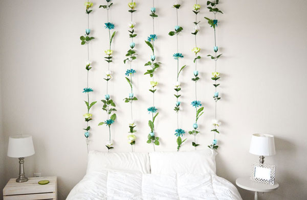 DIY-Flower-wall-bedroom-ideas