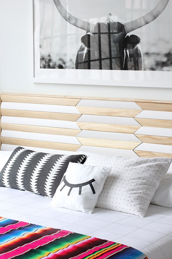 Geometric-wooden-DIY-headboard