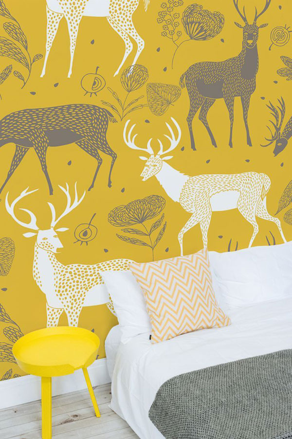 Yellow-wallpaper bed