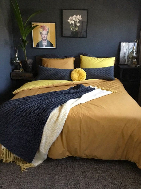 yellow-and-dark-blue-bedroom