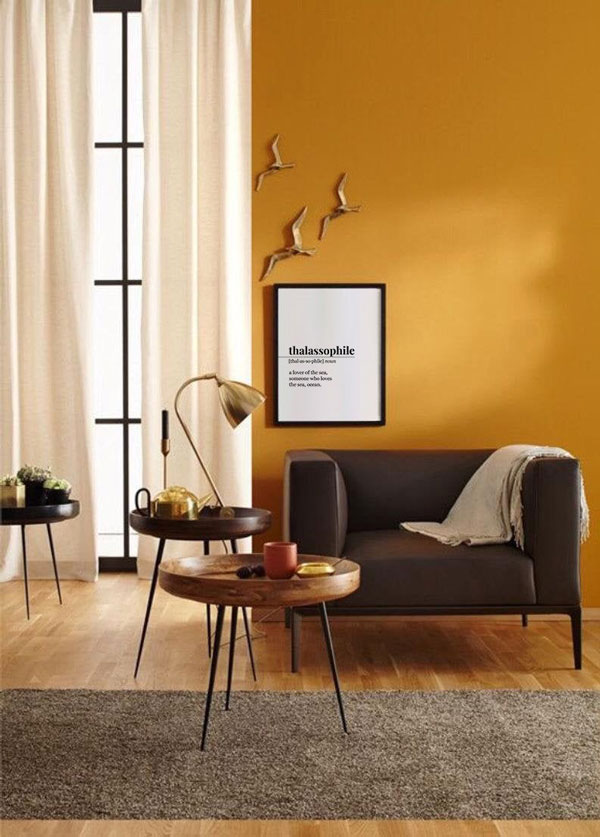 Living-room-painting-with--yellow