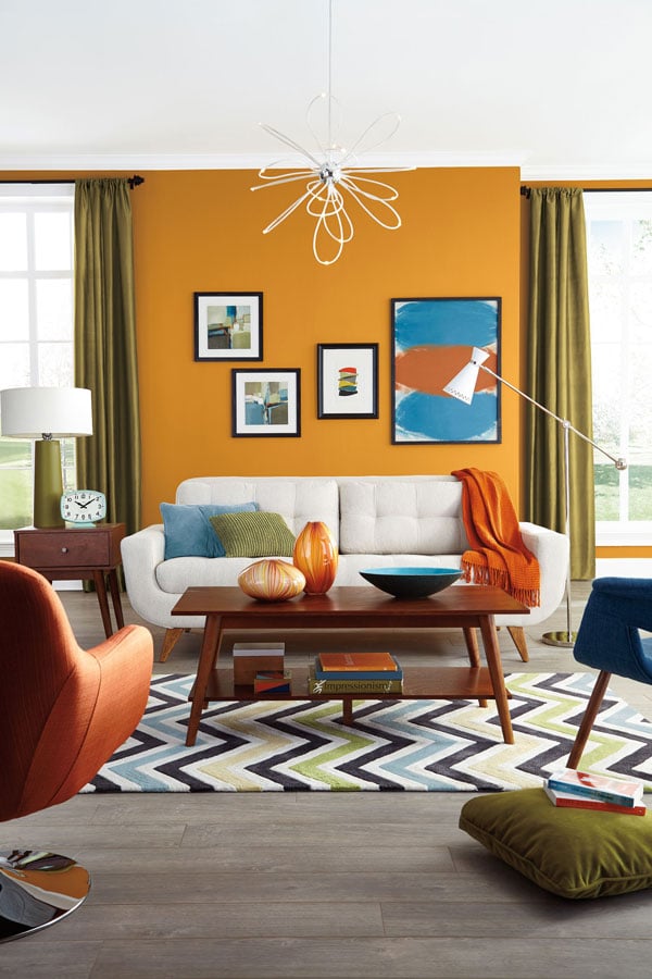 Painting-the-living-room-with-orange