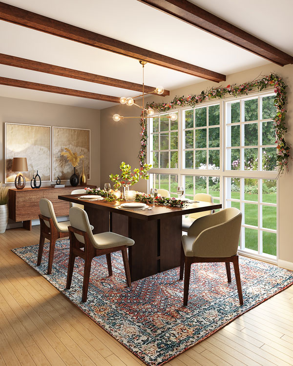 White-and-cream-dining-room