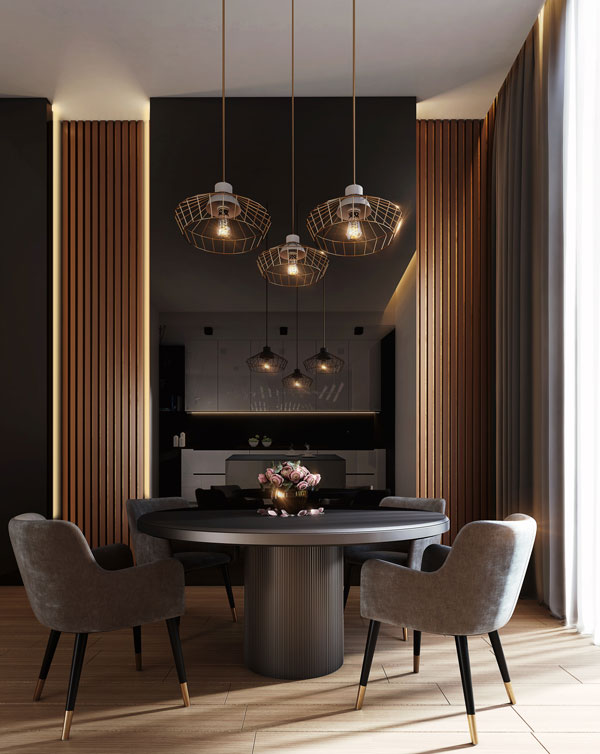 black-dining-room