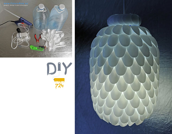 plastic spoon lamp