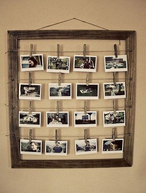 Make-a-photo-frame-with-clothespins
