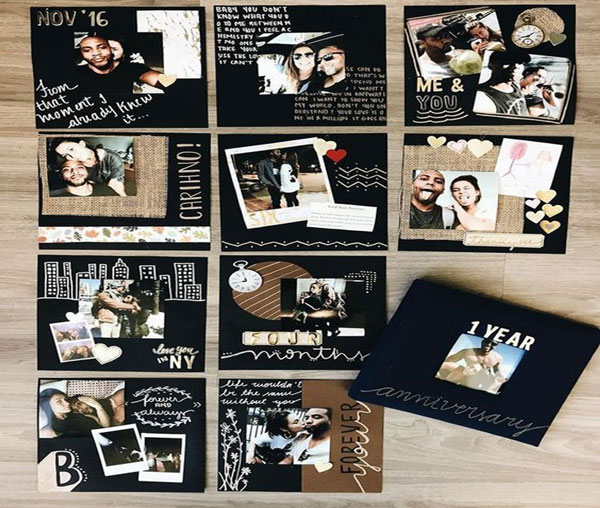 Scrapbooking Ideen mit Mini Polaroid Bildern