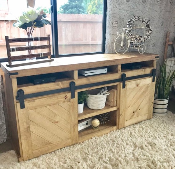 diy sliding TV console