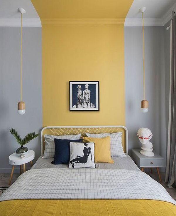 yellow-and-light-blue-bedroom