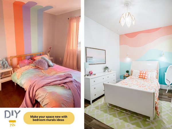 colorful bedroom murals ideas
