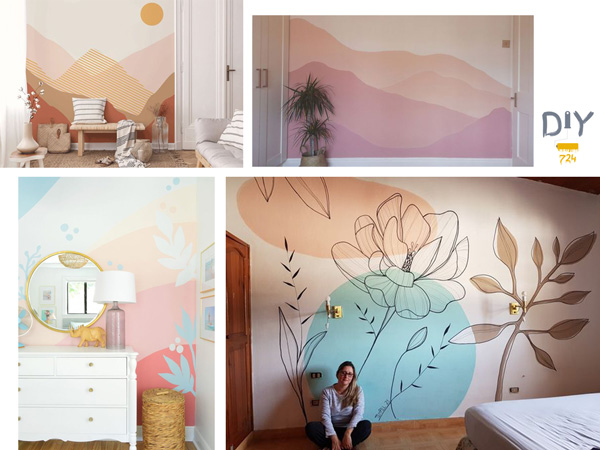 colorful bedroom wall murals