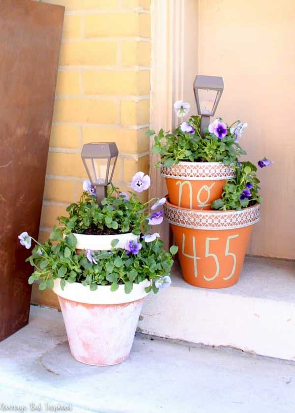 DIY-Polka-Dot-Planters-House-Number